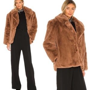 NWT Eaves Faux Fur Cash Jacket in Brown Size Medium‎ Revolve